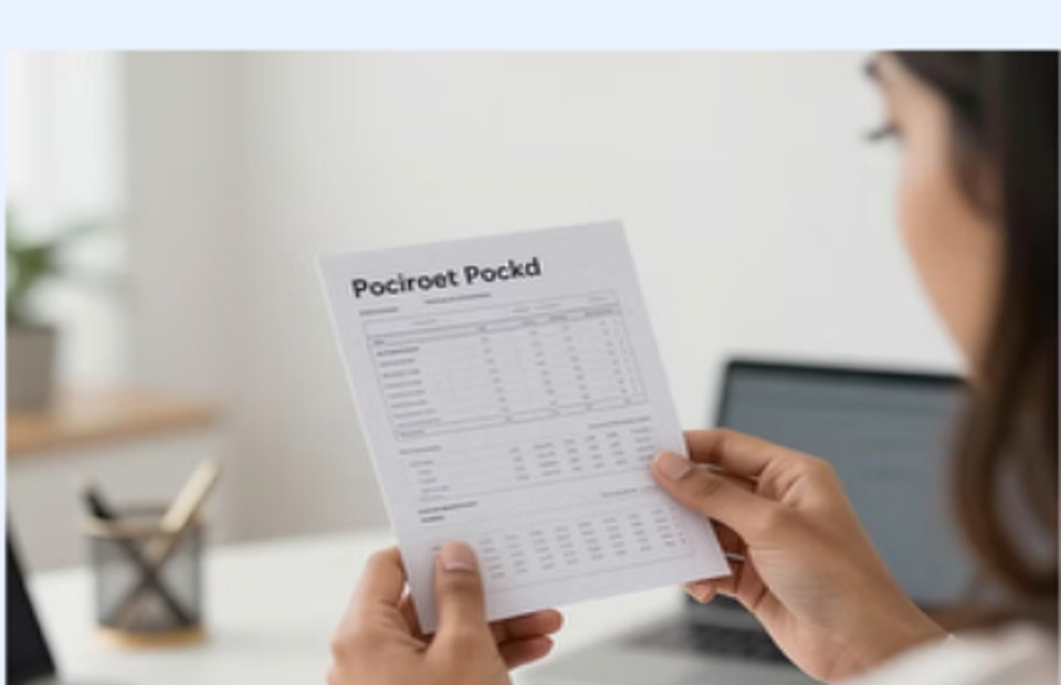 Student reviewing a financial document